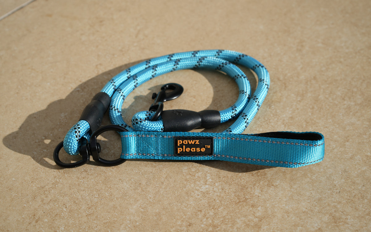 Breezy Blue The Essential Rope Leash from Pawz Please
