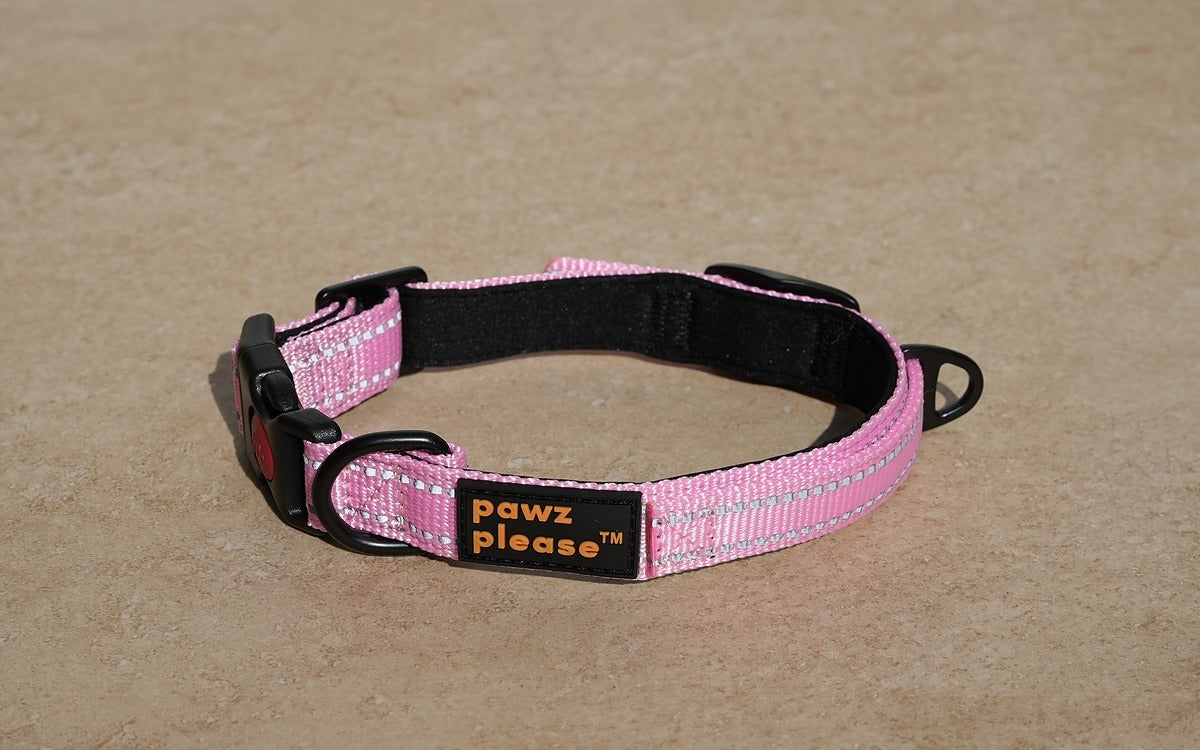 Bubblegum Pink The Explorer Nylon Collar from Pawz Please